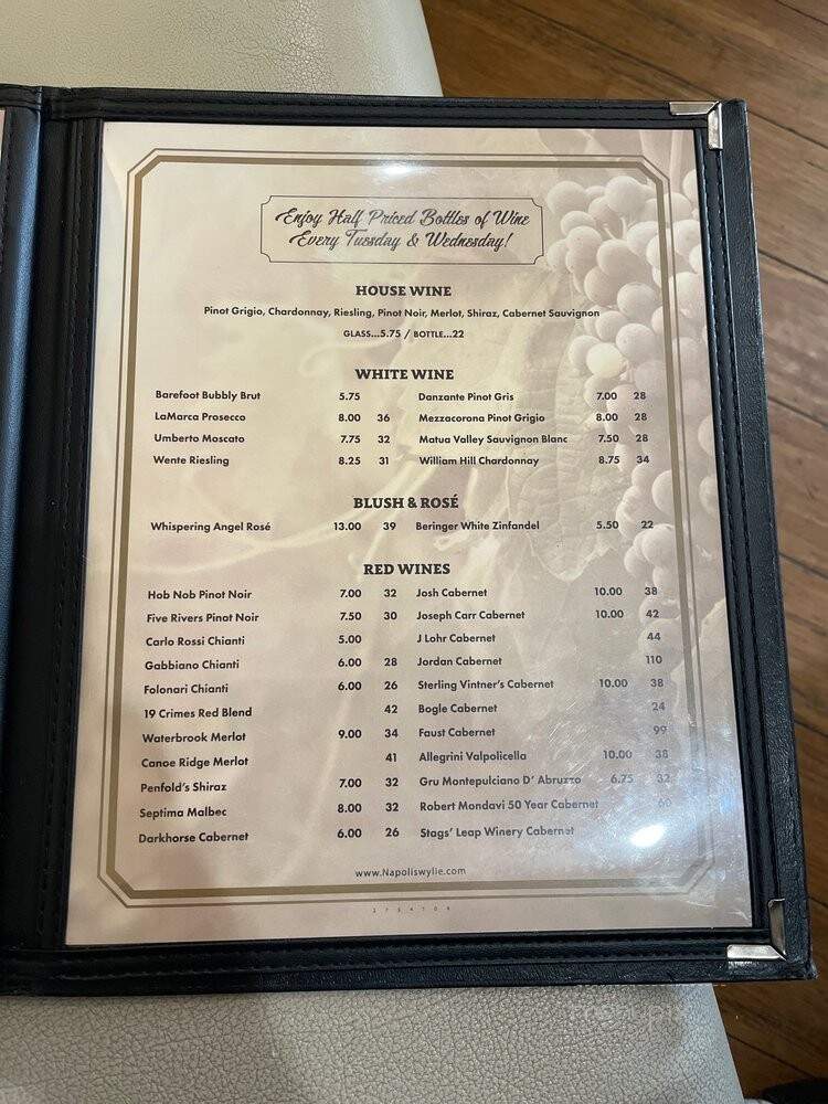 Napoli's Pizza - Wylie, TX menu_pic