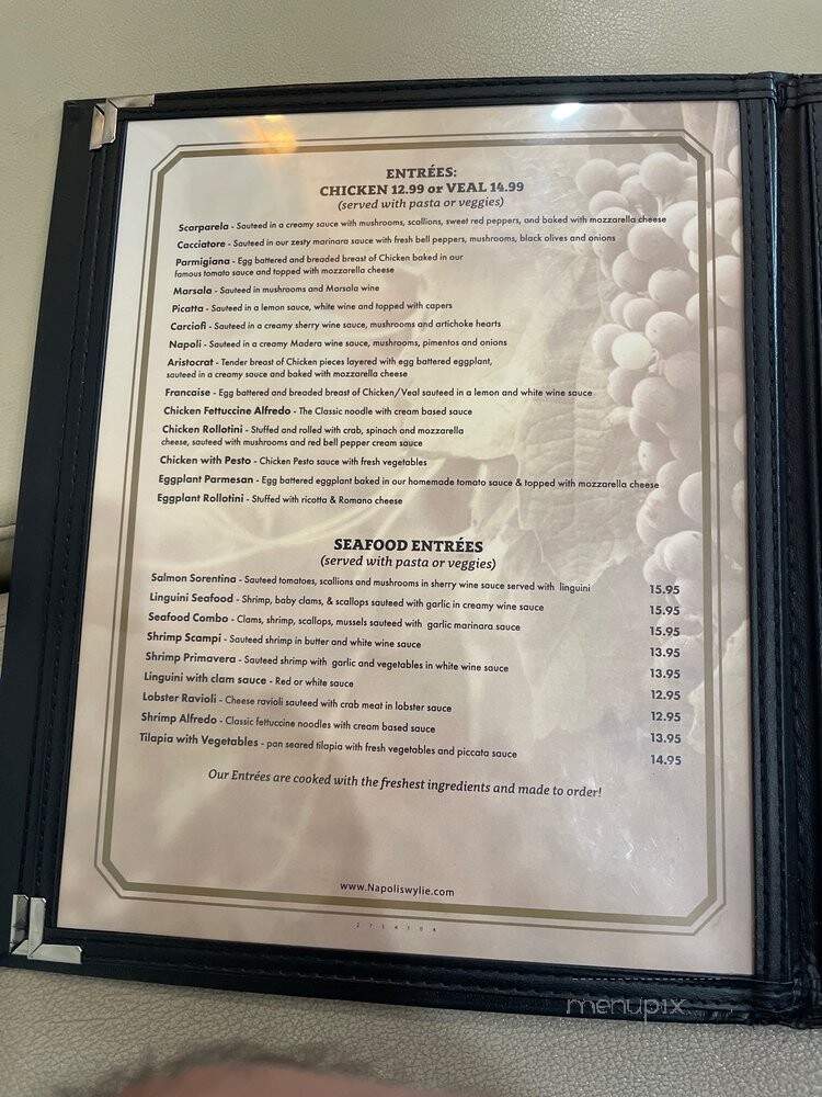 Napoli's Pizza - Wylie, TX menu_pic