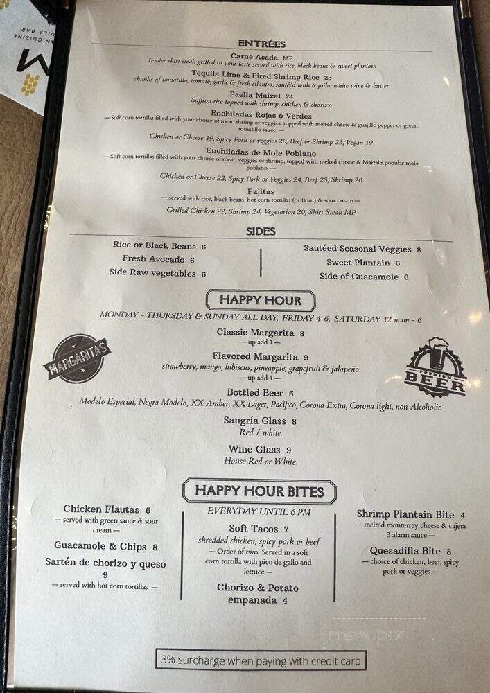 Maizal - Staten Island, NY menu_pic