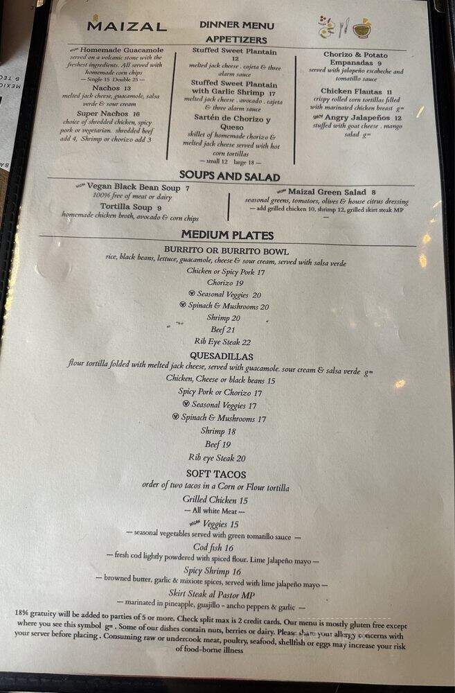 Maizal - Staten Island, NY menu_pic