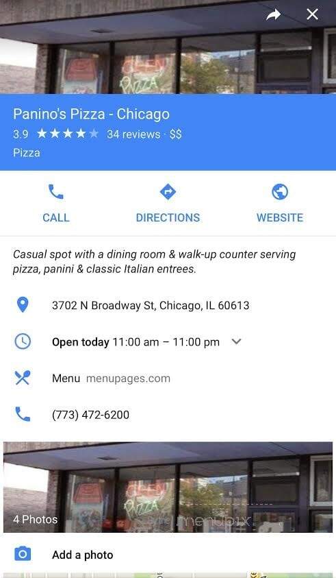 Panino's Cafe & Bar - Chicago, IL menu_pic