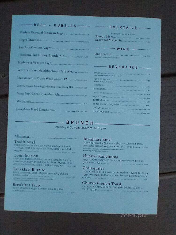 Beach House Taco - Ventura, CA menu_pic