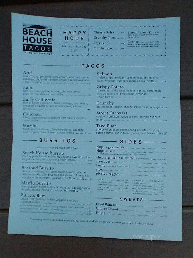 Beach House Taco - Ventura, CA menu_pic