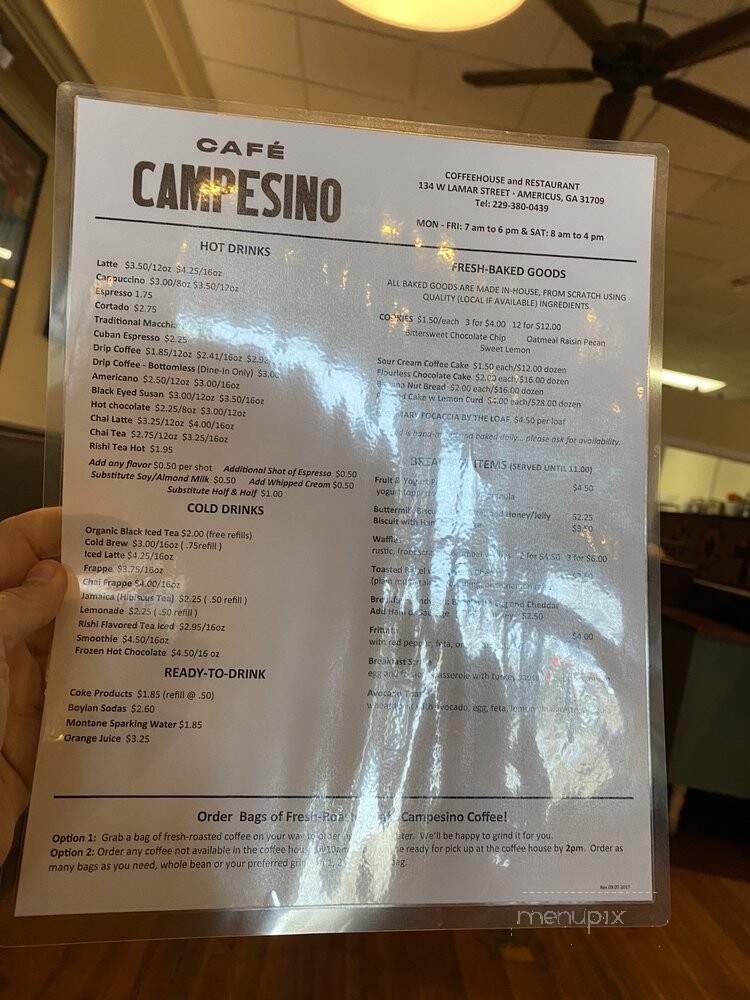 Cafe Campesino - Americus, GA menu_pic