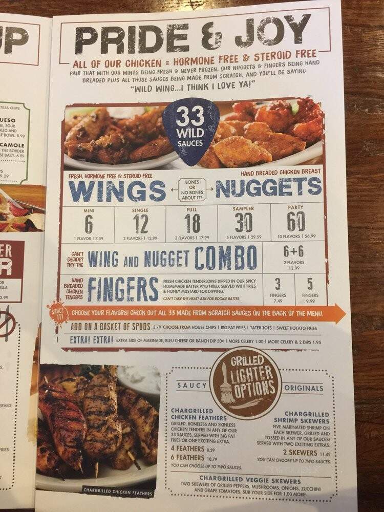 Wild Wing Cafe - Jacksonville, FL menu_pic