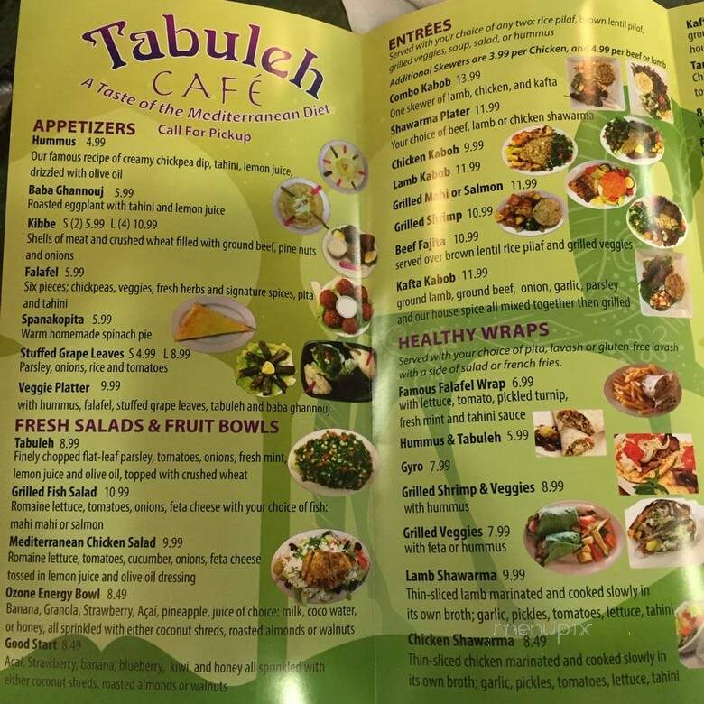 Tabuleh cafe - Stuart, FL menu_pic