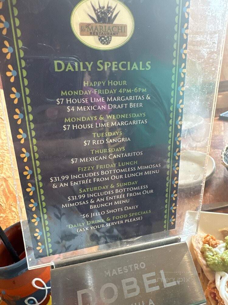 El Mariachi - Chicago, IL menu_pic