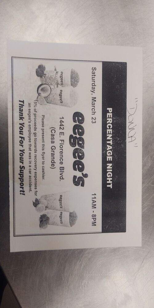 Eegee's - Casa Grande, AZ menu_pic