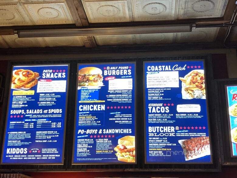 Willie's Grill & Icehouse - San Antonio, TX menu_pic