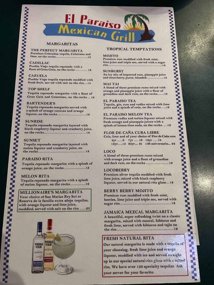 El Paraiso Mexican Grill - Everett, WA menu_pic