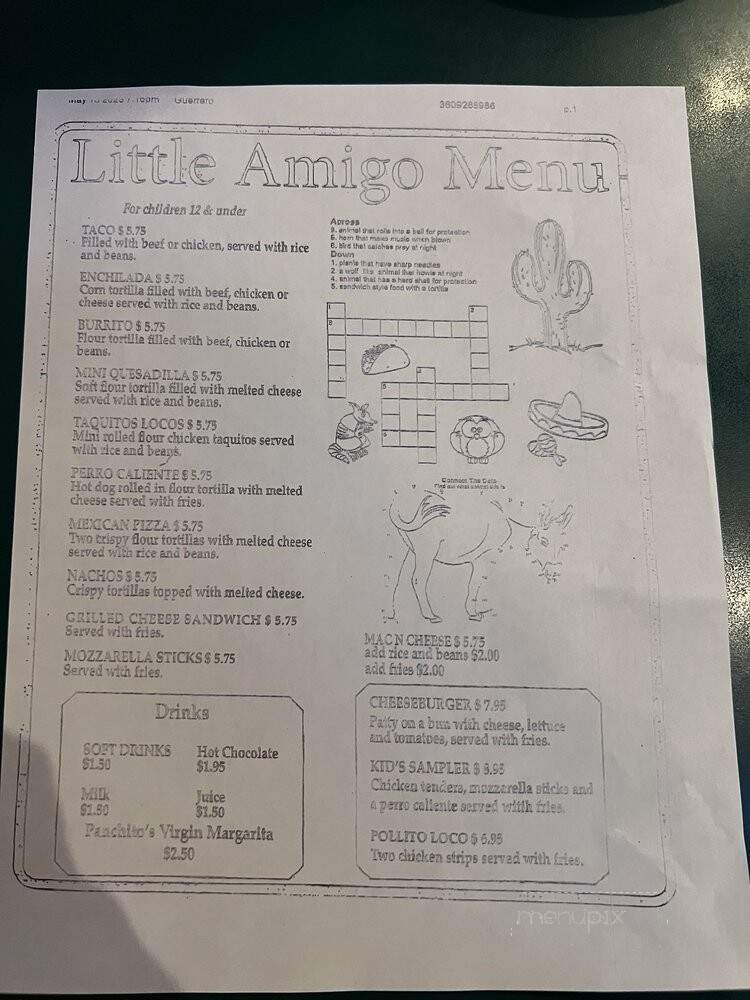 El Paraiso Mexican Grill - Everett, WA menu_pic