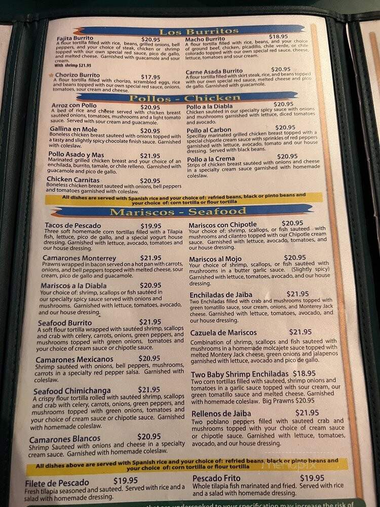 El Paraiso Mexican Grill - Everett, WA menu_pic