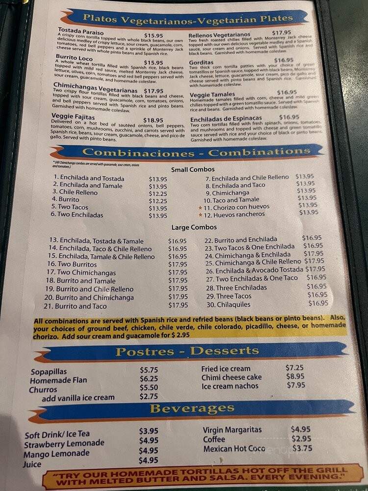 El Paraiso Mexican Grill - Everett, WA menu_pic
