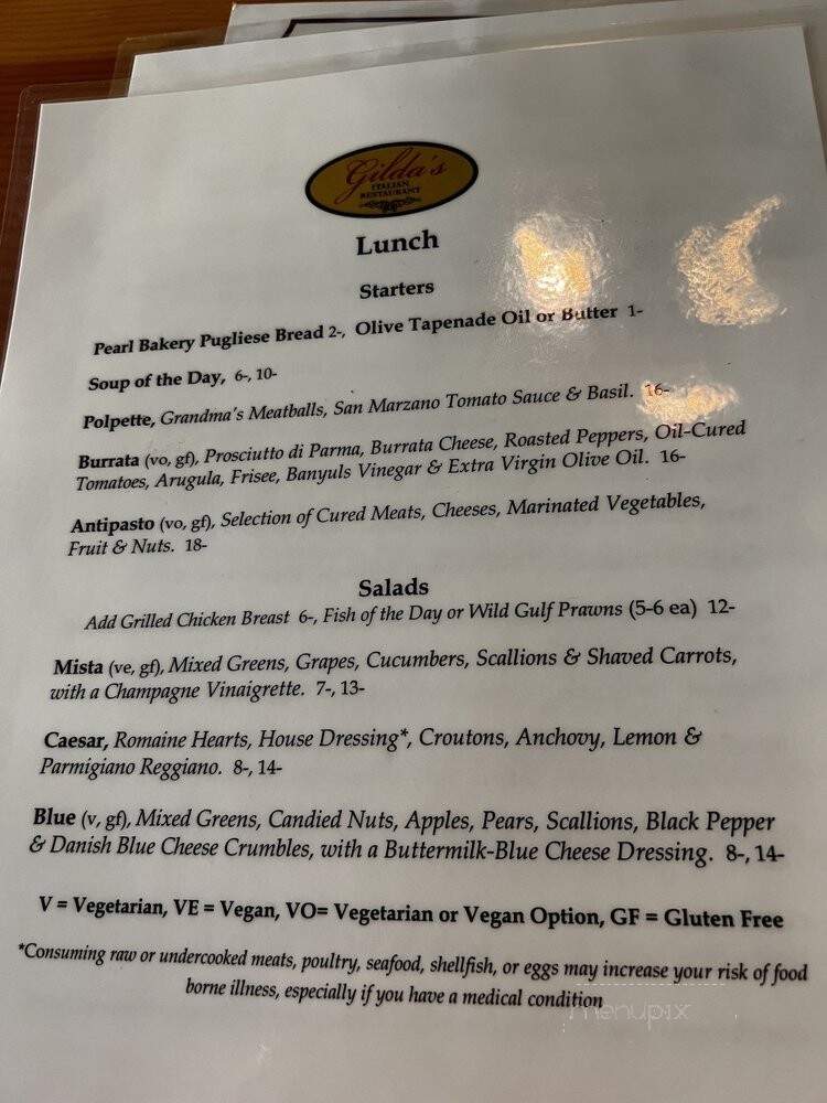 Gilda's Italian Restaurant - Portland, OR menu_pic