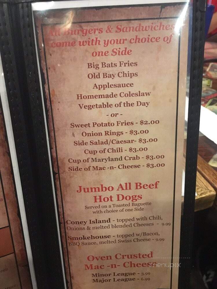 Big Bats Restaurants - Stevensville, MD menu_pic