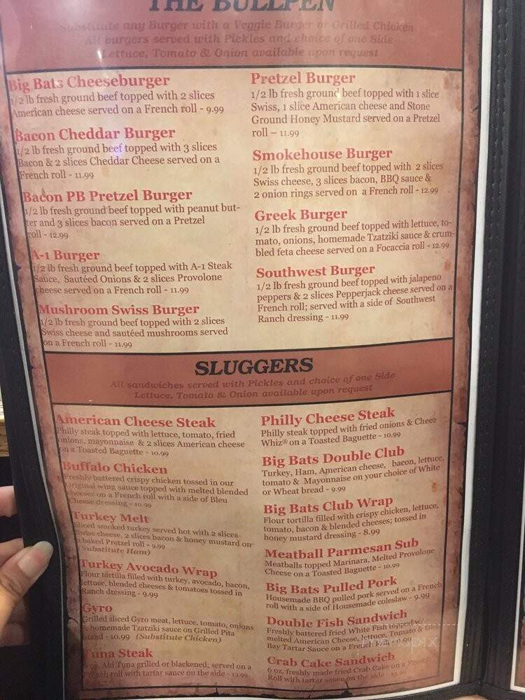 Big Bats Restaurants - Stevensville, MD menu_pic
