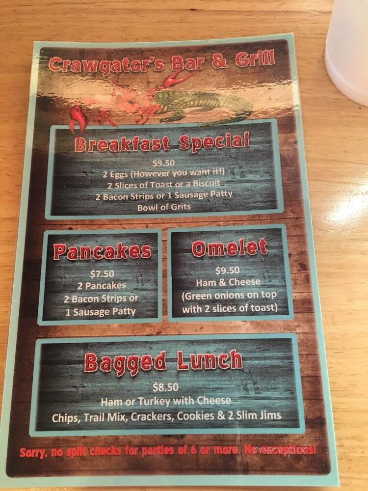 Crawgators Bar and Grille - Venice, LA menu_pic