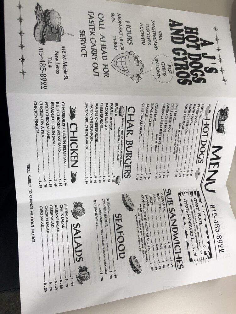 Ajs Hot Dogs & Gyros - Joliet, IL menu_pic