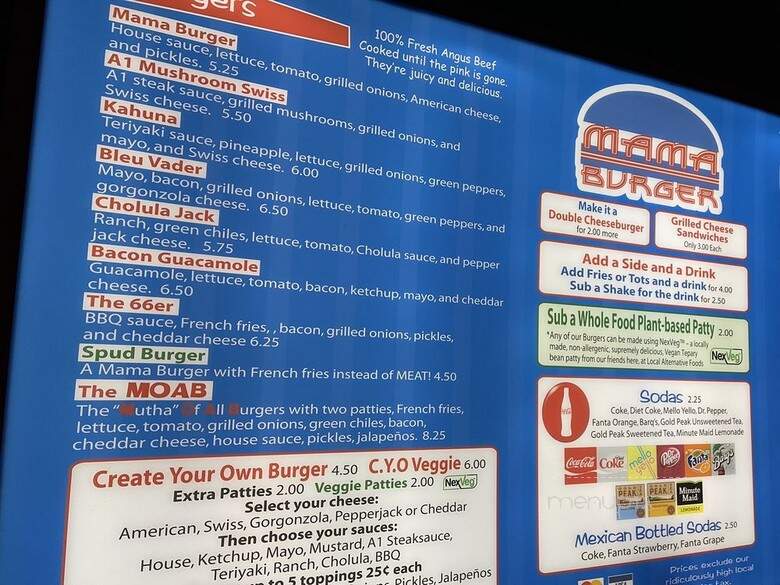Mama Burger - Flagstaff, AZ menu_pic