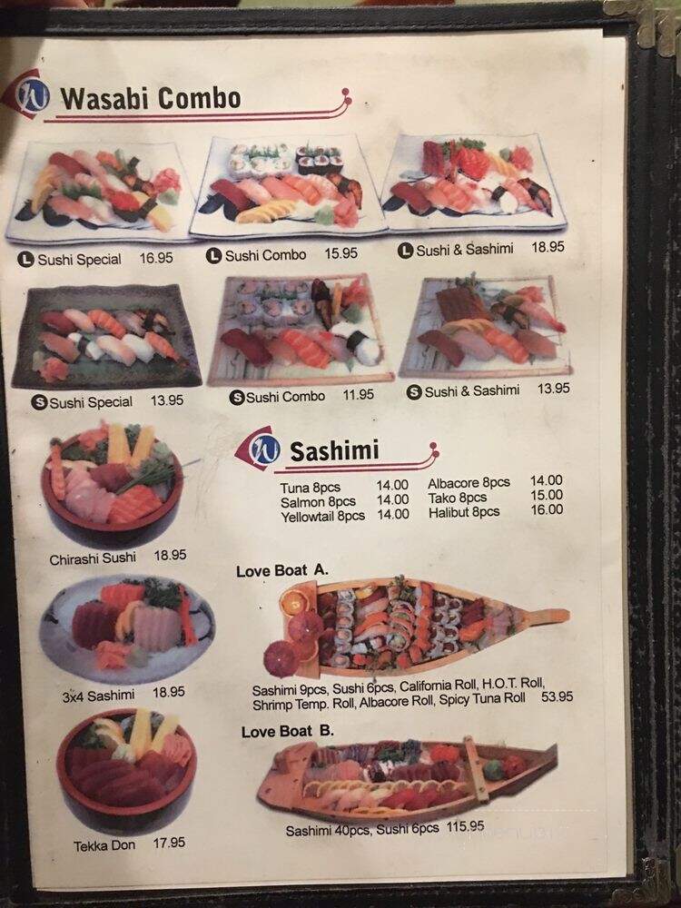 Wasabi Sushi - San Diego, CA menu_pic