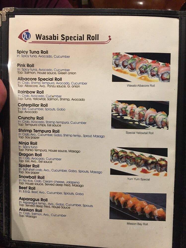 Wasabi Sushi - San Diego, CA menu_pic