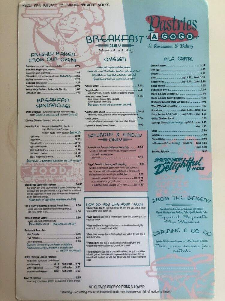 Pastries a Go-Go - Decatur, GA menu_pic