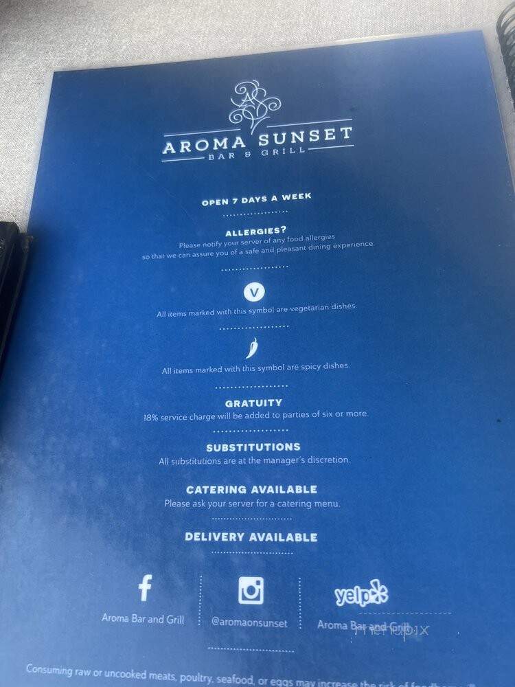 Aroma Bakery Cafe - West Hollywood, CA menu_pic
