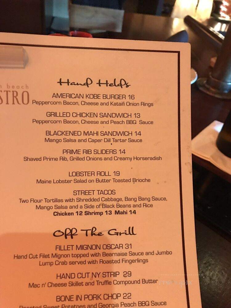 North Beach Bistro - Atlantic Beach, FL menu_pic