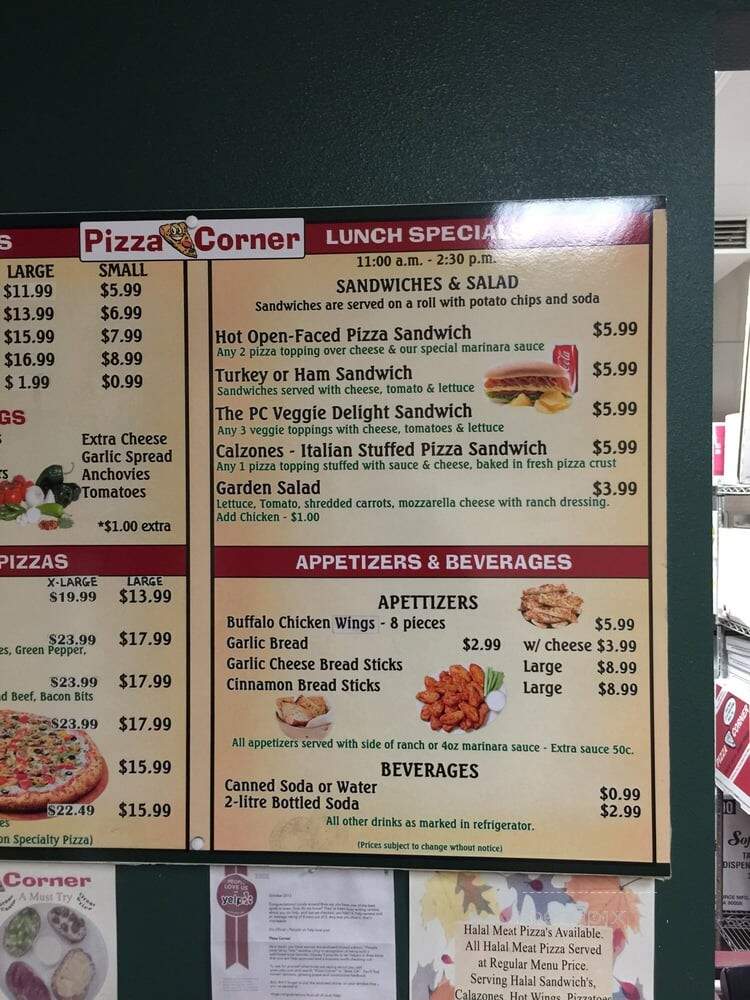 Pizza Corner - Brea, CA menu_pic