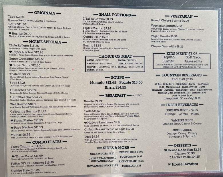 Que Ricos! - Los Angeles, CA menu_pic
