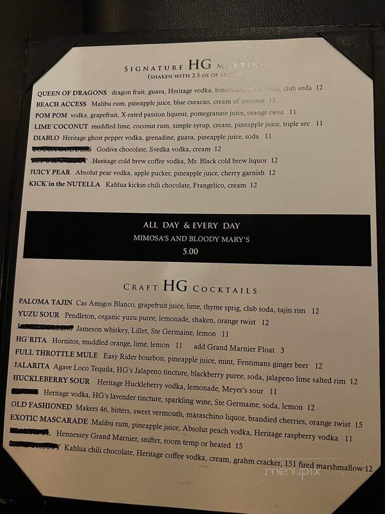 HG Bistro - Puyallup, WA menu_pic