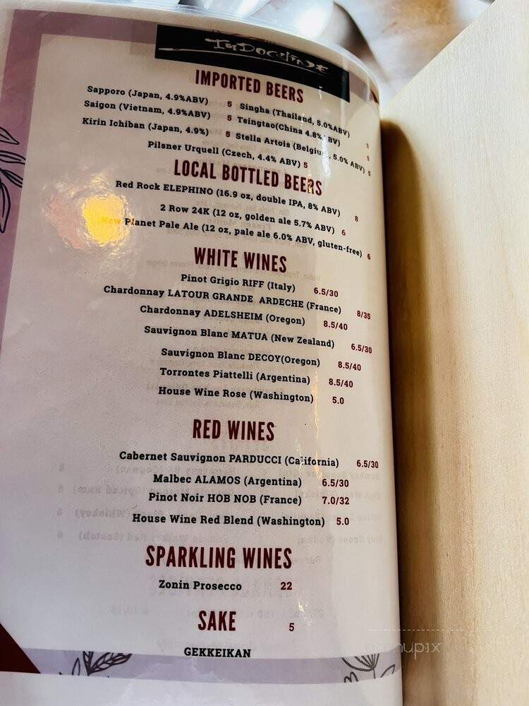 Indochine Vietnamese Bistro - Salt Lake City, UT menu_pic