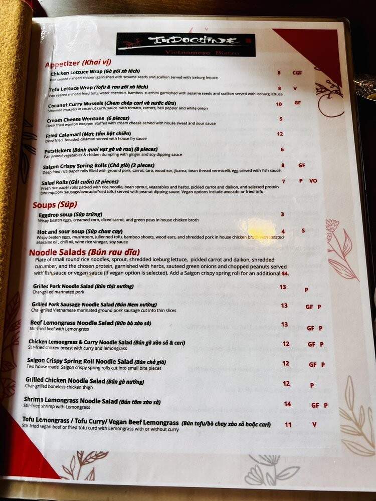 Indochine Vietnamese Bistro - Salt Lake City, UT menu_pic