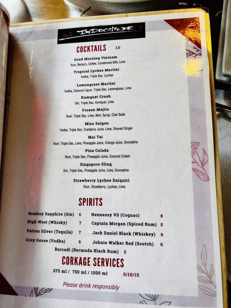 Indochine Vietnamese Bistro - Salt Lake City, UT menu_pic