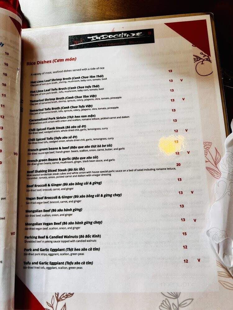 Indochine Vietnamese Bistro - Salt Lake City, UT menu_pic