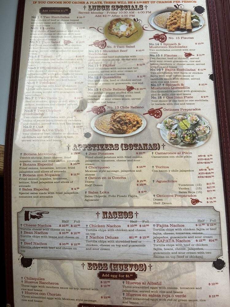 Zapata - Oklahoma City, OK menu_pic