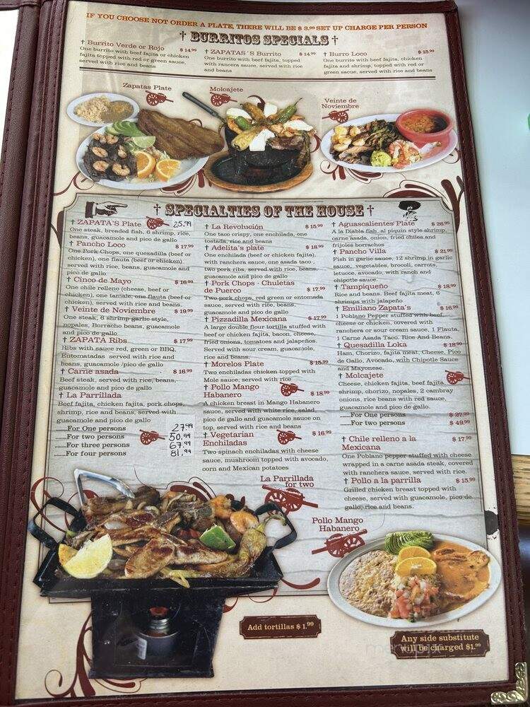 Zapata - Oklahoma City, OK menu_pic