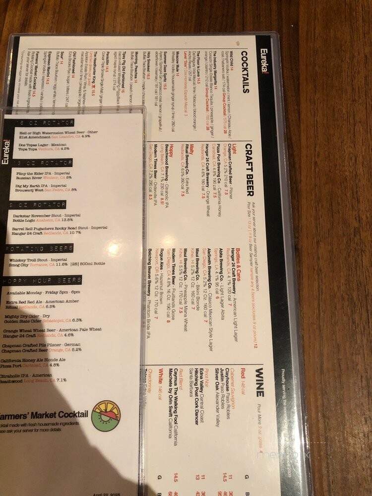 Eureka! Burger - Redlands, CA menu_pic