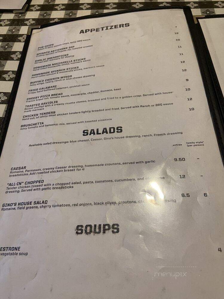 Gino's East of Chicago - Wheaton, IL menu_pic