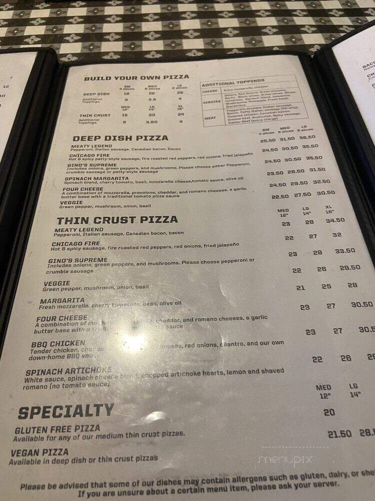 Gino's East of Chicago - Wheaton, IL menu_pic
