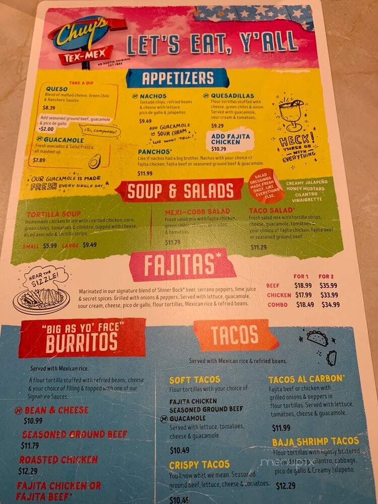 Chuys west plano - Plano, TX menu_pic