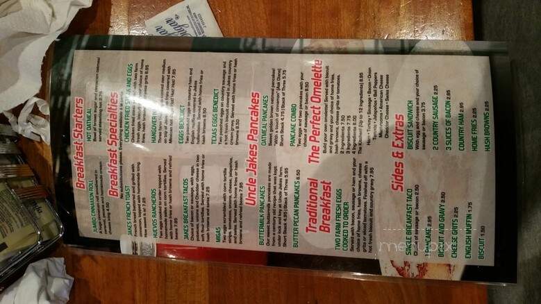 Jake's Old Fashioned Hamburgers - Fort Worth, TX menu_pic