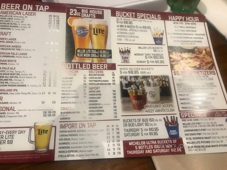 Miller's Ale House - Lombard, IL menu_pic