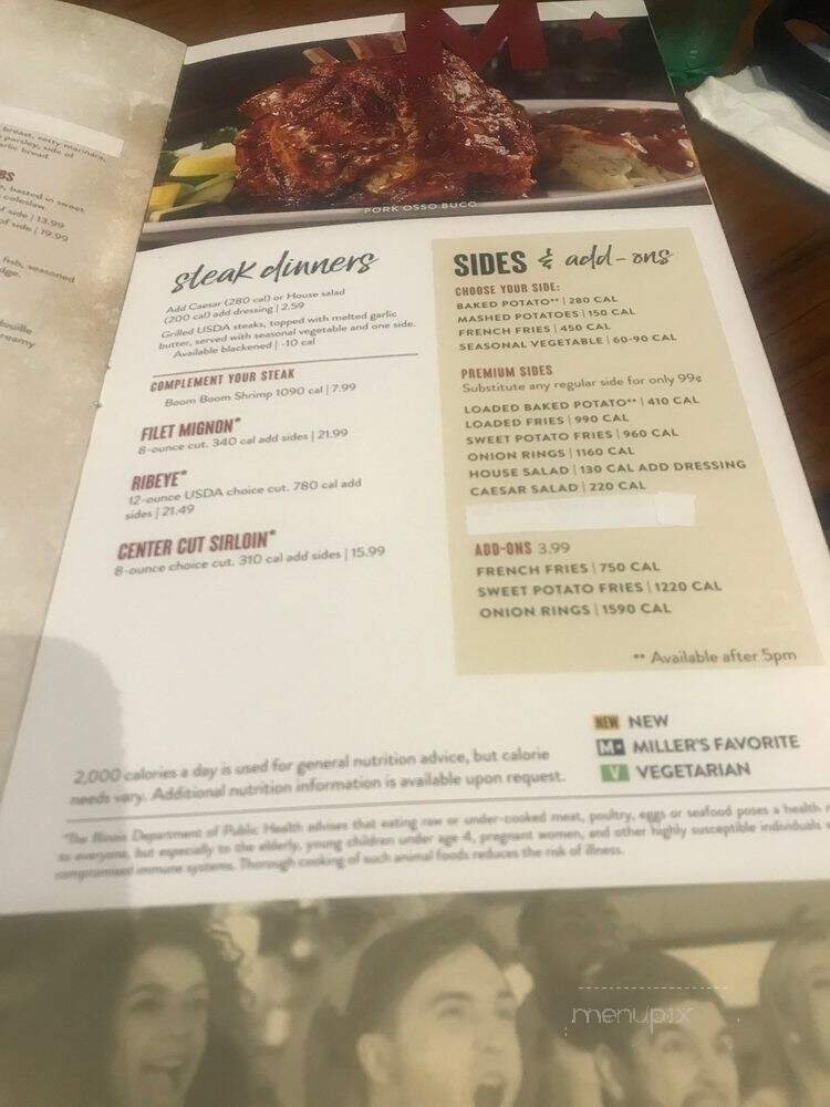Miller's Ale House - Lombard, IL menu_pic