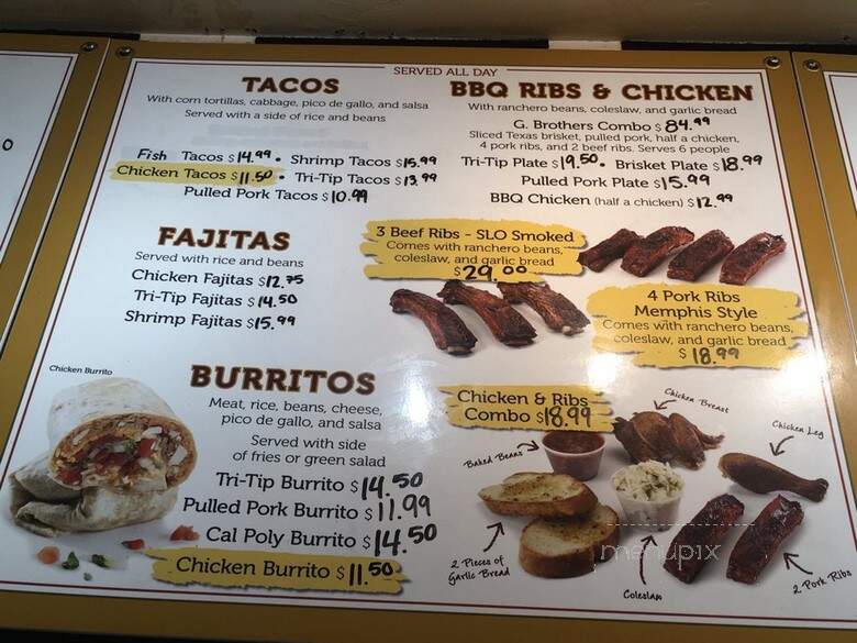 G Brothers - San Luis Obispo, CA menu_pic