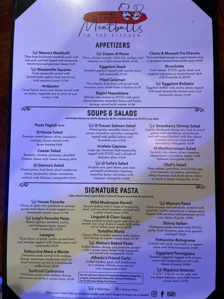 Two Meatballs in the Kitchen - Fort Myers, FL menu_pic