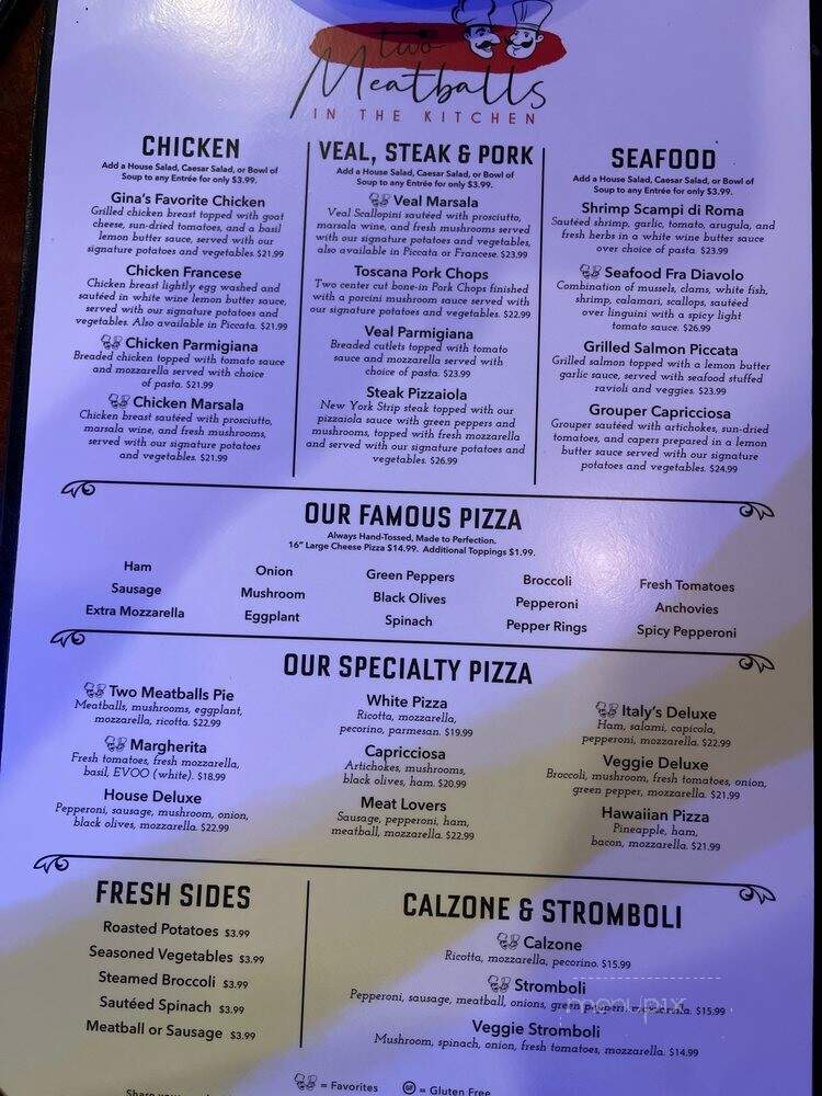 Two Meatballs in the Kitchen - Fort Myers, FL menu_pic