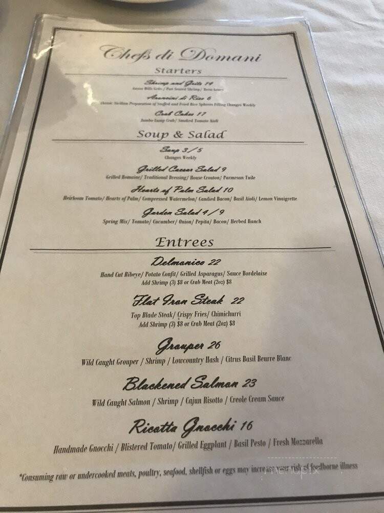 Chefs di Domani - Oklahoma City, OK menu_pic