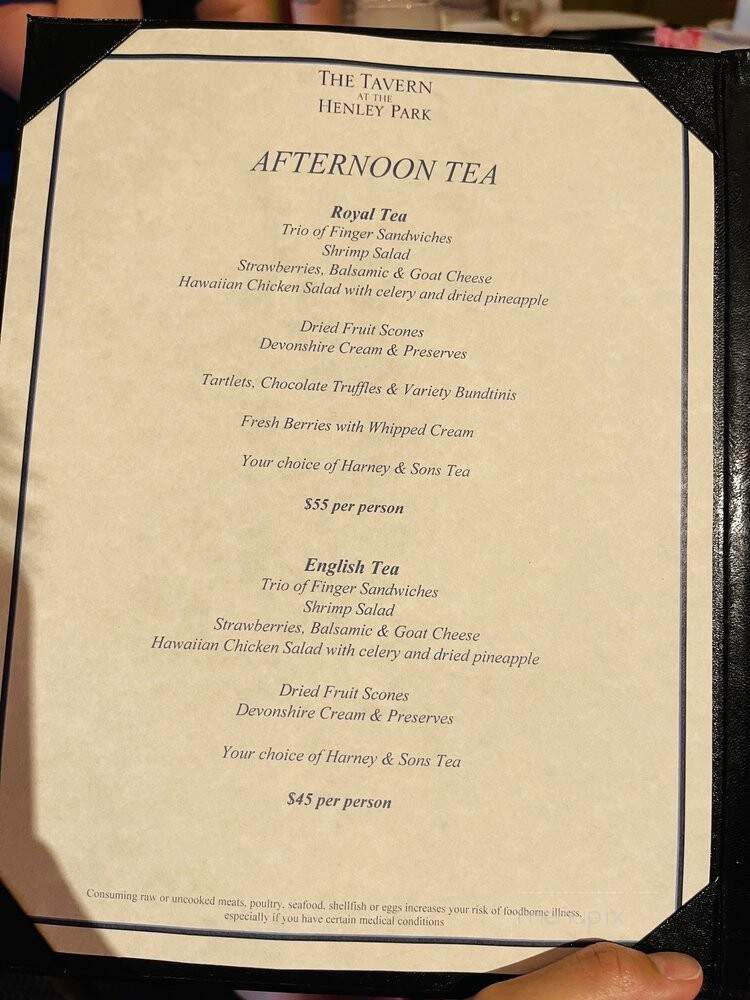 Blue Bar - Washington, DC menu_pic