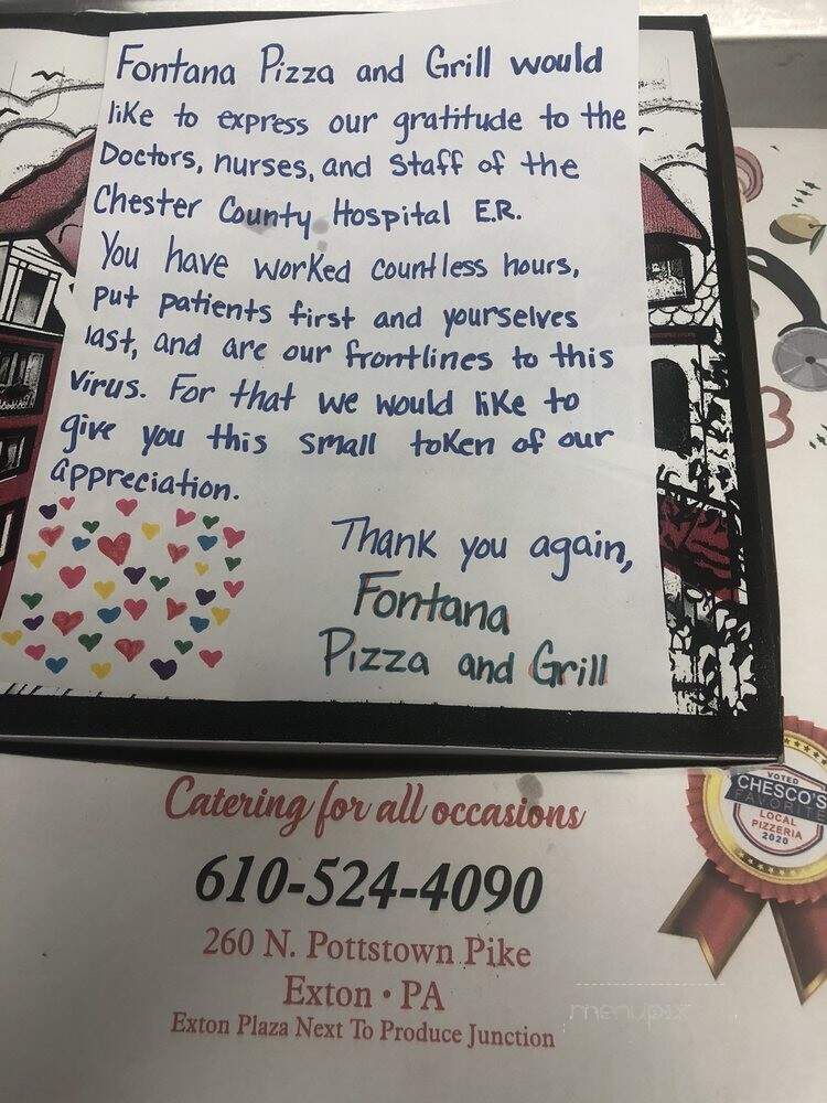 Fontana Pizza & Grill - Exton, PA menu_pic